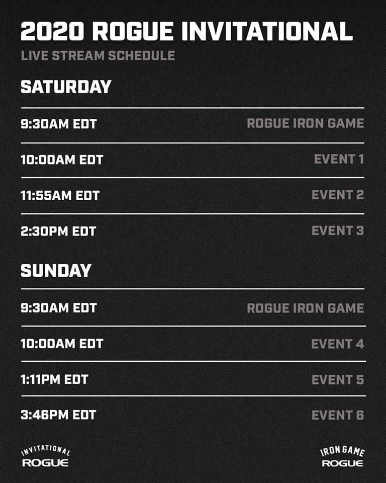 2020 Rogue Invitational Live Stream Schedule