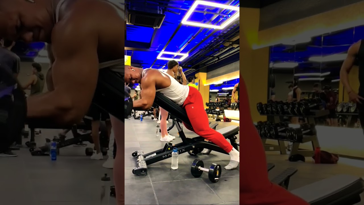 Barbell Curls Lying Against An Incline. fitness fitnessmotivation 